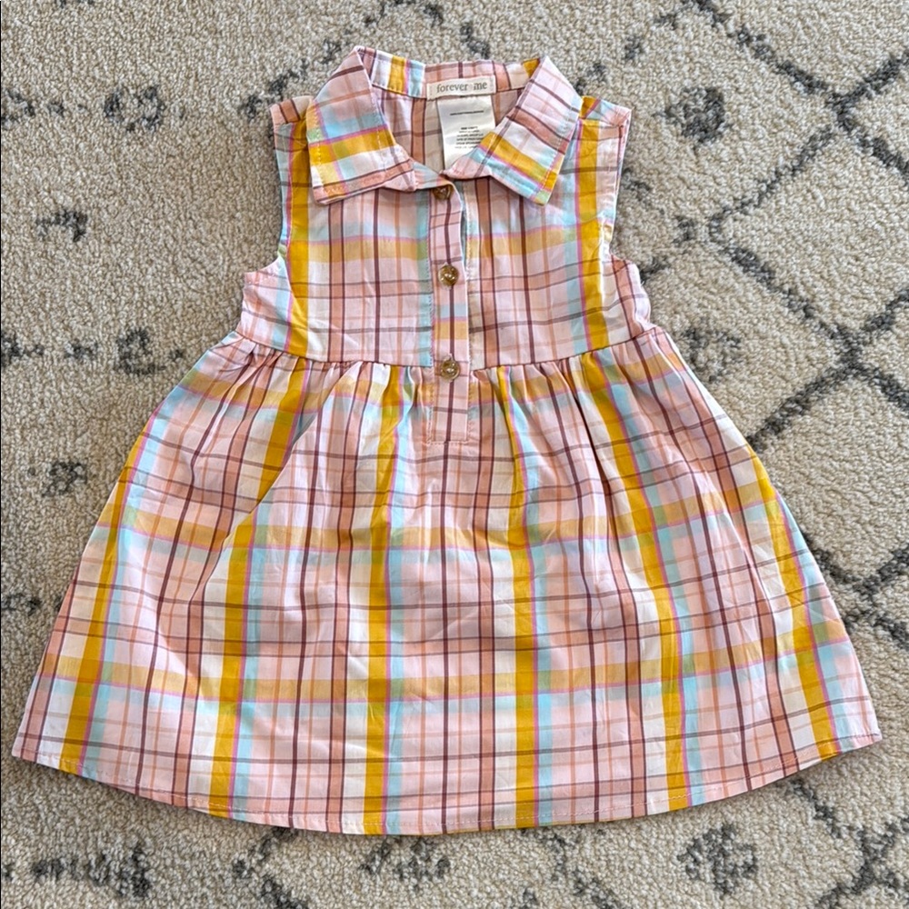 Forever Me Multicolor Plaid Dress for Kids